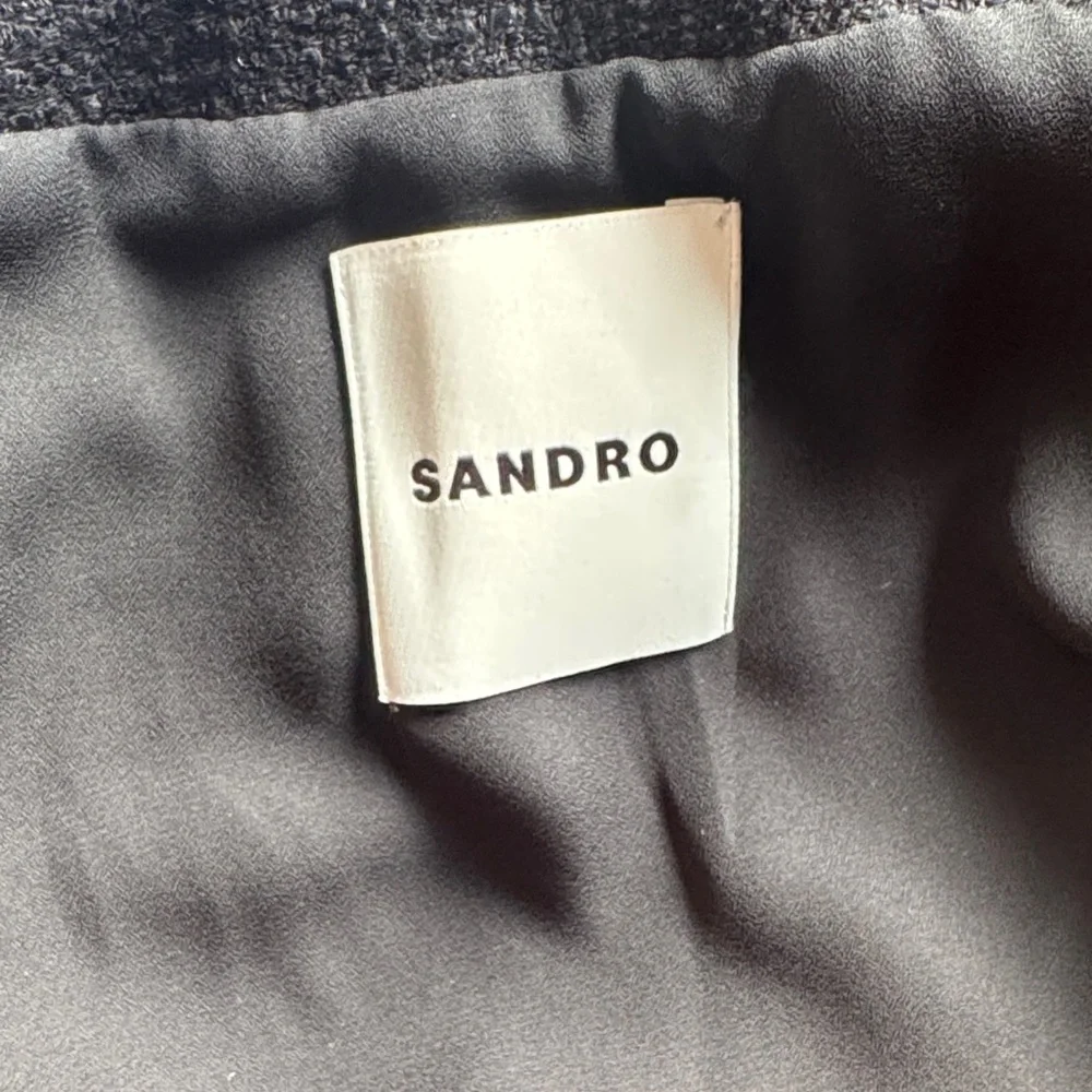 Sandro Black and White Cropped Blazer - Picture 3 of 5